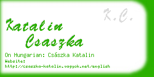 katalin csaszka business card