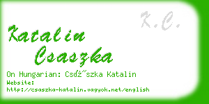 katalin csaszka business card